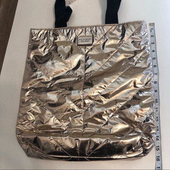 Victoria's Secret Limited Edition 2017 Metallic Rose Gold Tote Bag VS Travel - Picture 2 of 12